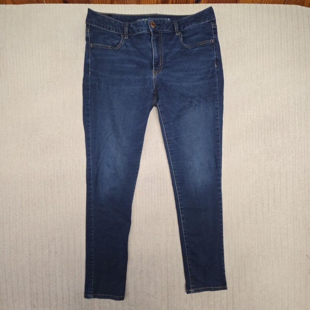 American Eagle Outfitters Jeans Womens 14 Blue Jegging Super Super Stretch Denim